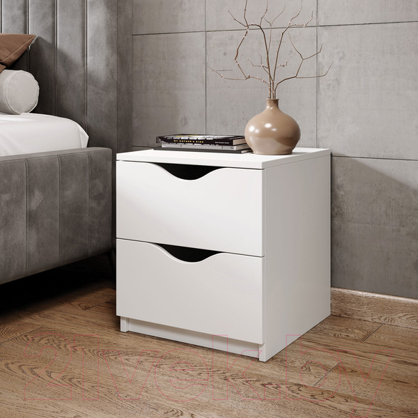 Изображение товара Прикроватная тумба Stolline Луки 2 ящика / 508.01 (белый)