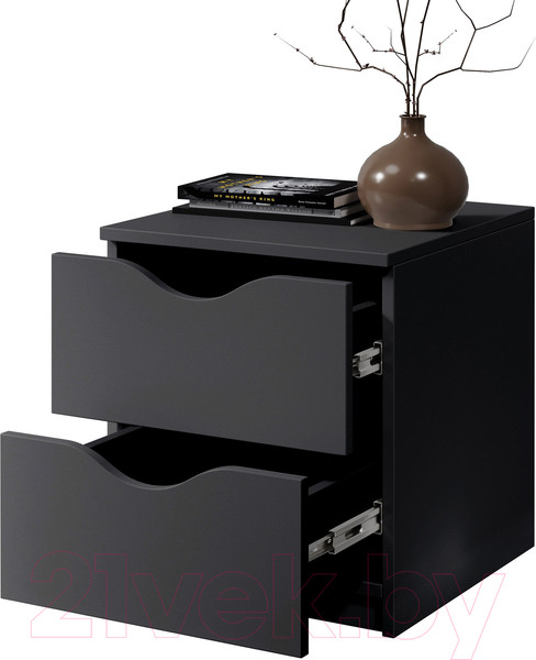 Изображение товара Прикроватная тумба Stolline Луки 2 ящика / 508.01 (графит)
