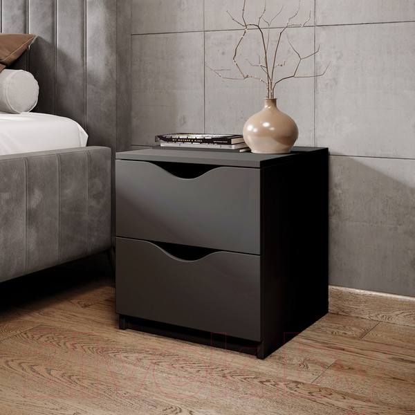 Изображение товара Прикроватная тумба Stolline Луки 2 ящика / 508.01 (графит)