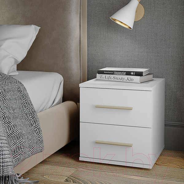 Изображение товара Прикроватная тумба Stolline Алекс 2 ящика / 513.04 (белый)