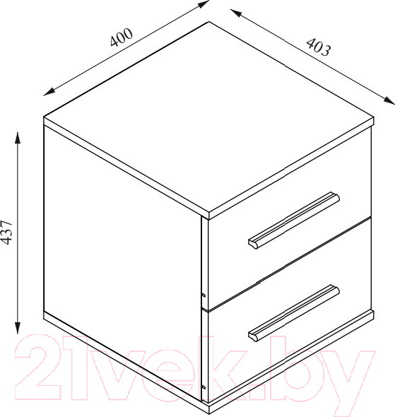 Изображение товара Прикроватная тумба Stolline Алекс 2 ящика / 513.04 (белый)