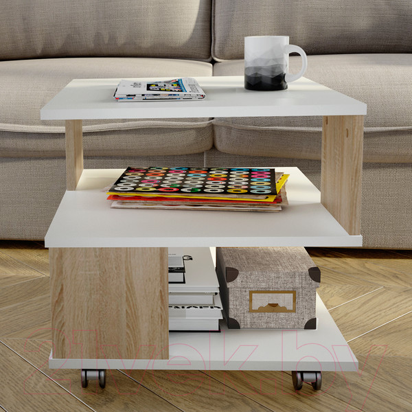 Изображение товара Журнальный столик Stolline Алекс / 513.13 (дуб сонома/белый)