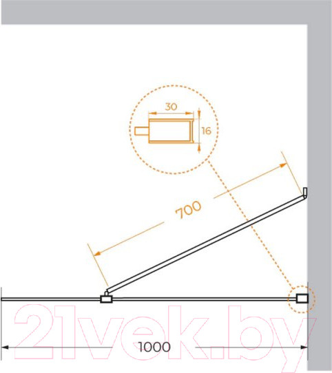 Изображение товара Душевая стенка Cezares LIBERTA-L-1-TB-100-GR-NERO