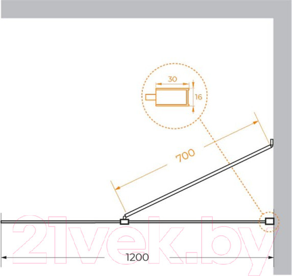 Изображение товара Душевая стенка Cezares LIBERTA-L-1-TB-120-C-Cr