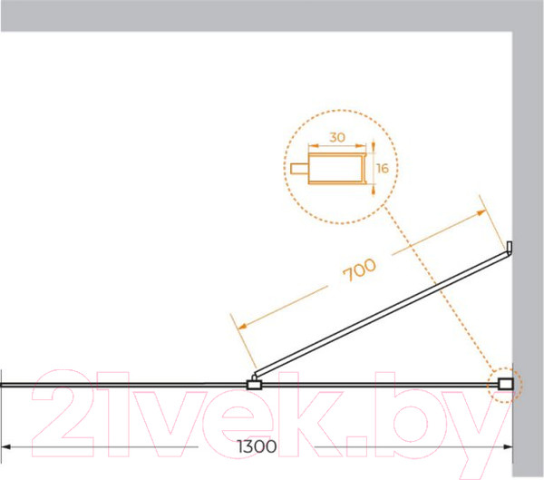 Изображение товара Душевая стенка Cezares LIBERTA-L-1-TB-130-C-NERO