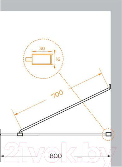 Изображение товара Душевая стенка Cezares LIBERTA-L-1-TB-80-C-NERO