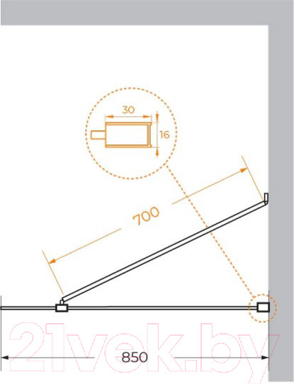 Изображение товара Душевая стенка Cezares LIBERTA-L-1-TB-85-C-NERO