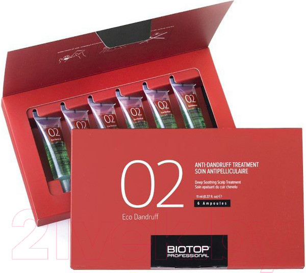 Изображение товара Ампулы для волос Biotop 02 Eco Dandruff Anti-Dandruff Treatment Против перхоти (6x11мл)