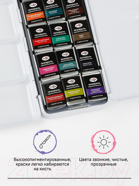 Изображение товара Акварельные краски ГАММА Старый Мастер. Городской пленэр / 200622_6121 (21цв)