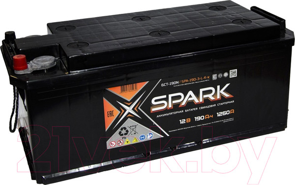 Изображение товара Автомобильный аккумулятор SPARK 1150-1250A (EN) L+ / SPA190-3-R-K-o (190 А/ч)
