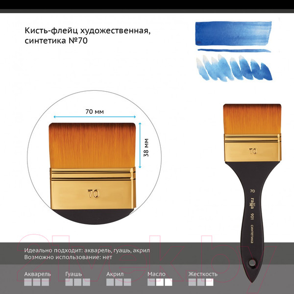 Изображение товара Кисть для рисования ГАММА Синтетика №70 / 901070