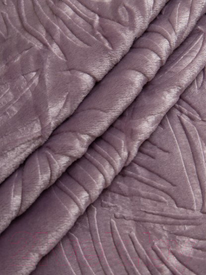 Изображение товара Плед TexRepublic Elite Листья Фланель Евро / 93381 (сиреневый)