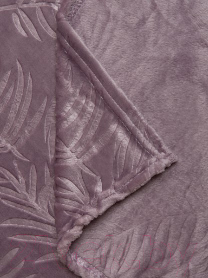 Изображение товара Плед TexRepublic Elite Листья Фланель Евро / 93381 (сиреневый)