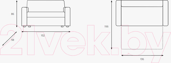 Изображение товара Диван Stolline Бали 2 (кремовый)
