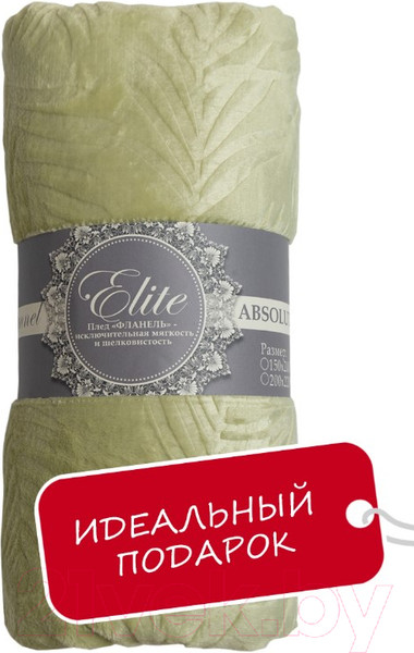 Изображение товара Плед TexRepublic Elite Листья Фланель Евро / 93384 (зеленый)