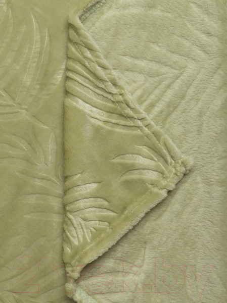 Изображение товара Плед TexRepublic Elite Листья Фланель Евро / 93384 (зеленый)