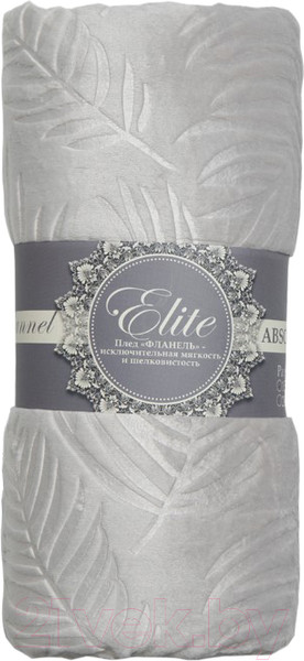 Изображение товара Плед TexRepublic Elite Листья Фланель Евро / 93390 (серый)