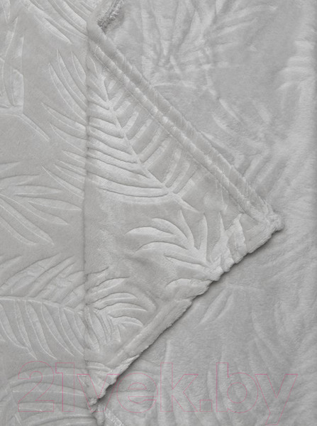 Изображение товара Плед TexRepublic Elite Листья Фланель Евро / 93390 (серый)