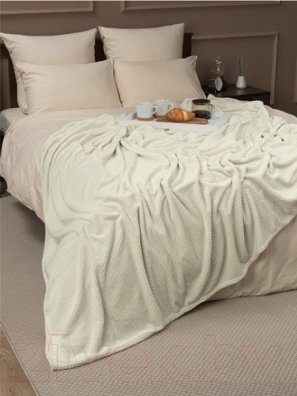 Изображение товара Плед TexRepublic Deco Ромбики Фланель 200x220 / 93410 (шампань)