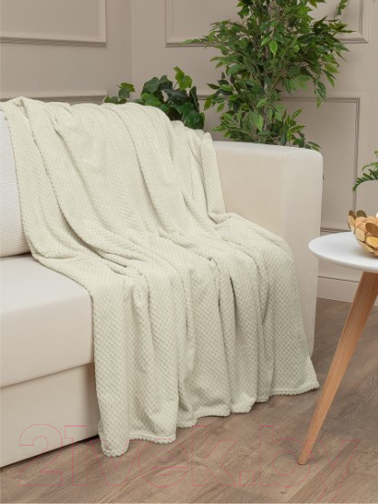 Изображение товара Плед TexRepublic Deco Ромбики Фланель 200x220 / 93410 (шампань)