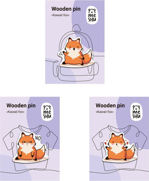 Изображение товара Набор значков Meshu Gray Cats / MS_54851 (3шт)