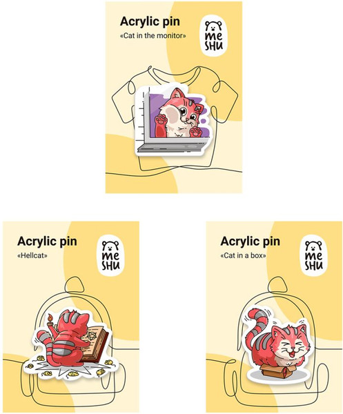 Изображение товара Набор значков Meshu Hellcat / MS_54864 (3шт)