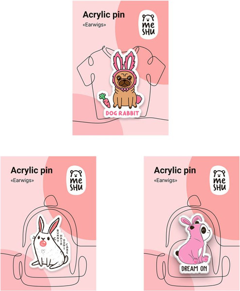 Изображение товара Набор значков Meshu Earwigs / MS_54861 (3шт)