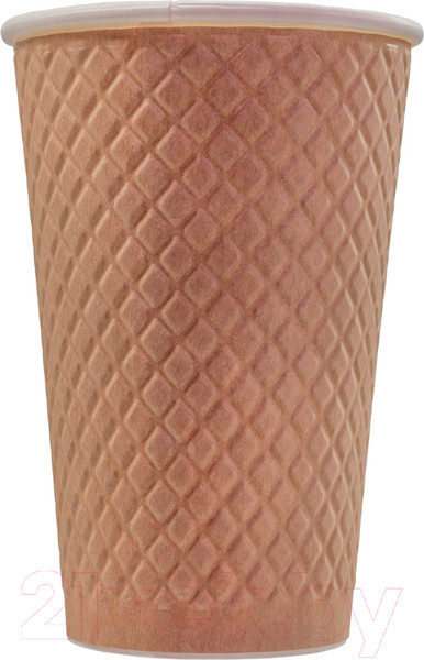 Изображение товара Набор бумажных стаканов Паксервис 400мл / EM90-530 (50шт, вафельный крафт)
