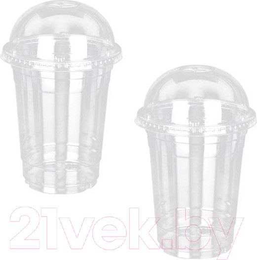 Изображение товара Набор крышек для стаканов Паксервис ПЭТ с отверстием / 384966 (1000шт, прозрачный)