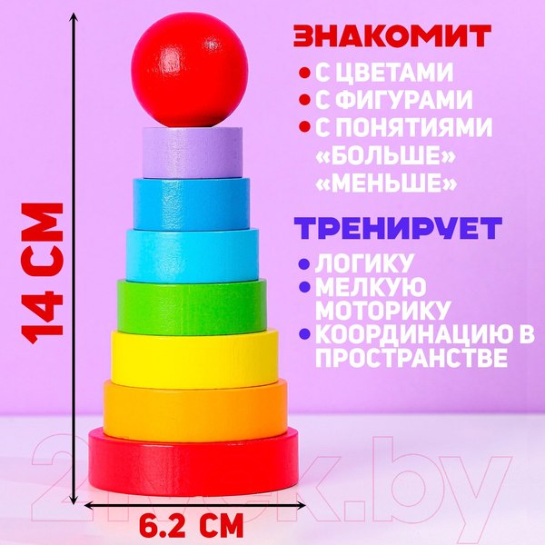 Изображение товара Развивающий игровой набор Лесная мастерская Пирамидка. Фигурки. По методике Монтессори / 9717870