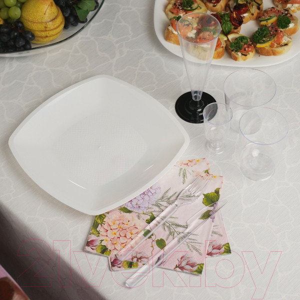 Изображение товара Набор одноразовых бокалов Паксервис Кристалл ПС для вина 200мл / 285579 (36шт, прозрачный)