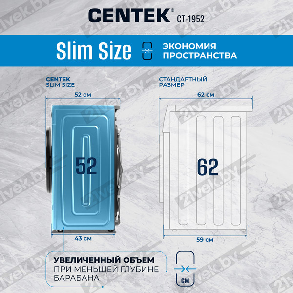 Изображение товара Стирально-сушильная машина Centek CT-1952 (серый)
