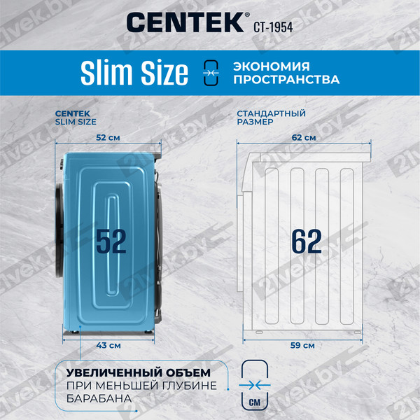 Изображение товара Стирально-сушильная машина Centek CT-1954 (серый)