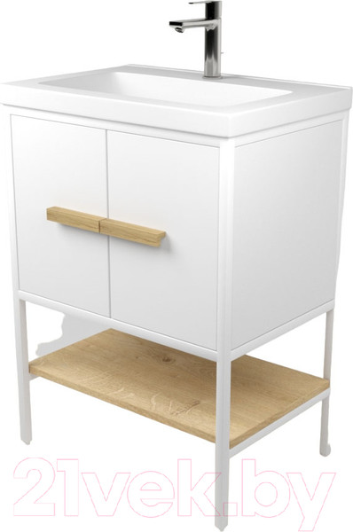 Изображение товара Тумба под умывальник Дабер 010 Тобаго/Эридан/Артвин 60 / Т10.6Т.1.5 (белый/дуб гамильтон натуральный)