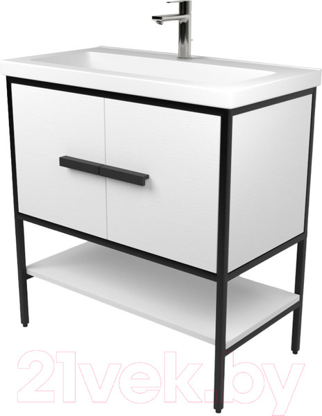 Изображение товара Тумба под умывальник Дабер 010 Тобаго/Эридан 80 / Т10.8Т.2.5 (черный/белый)