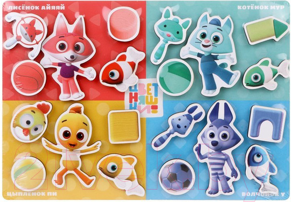 Изображение товара Развивающий игровой набор Mapacha Вкладыши на липучках Цветняшки Сортируем предметы / 962186