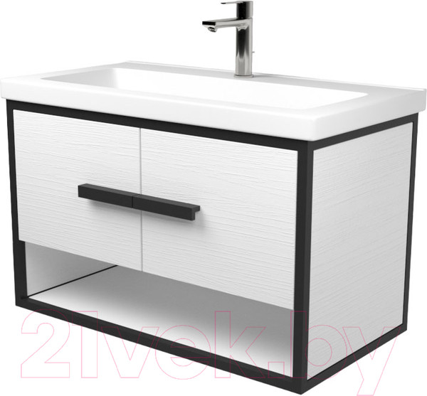 Изображение товара Тумба под умывальник Дабер 009 Тобаго/Эридан 80 / Т9.8Т.2.5 (черный/белый)