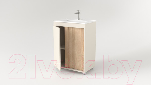 Изображение товара Тумба под умывальник Дабер 013 60 / Т13.6.0.18 (бежевый/дуб бардолино)
