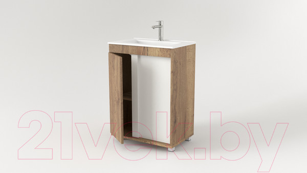 Изображение товара Тумба под умывальник Дабер 013 60 / Т13.6.0.21 (дуб галифакс/белый)