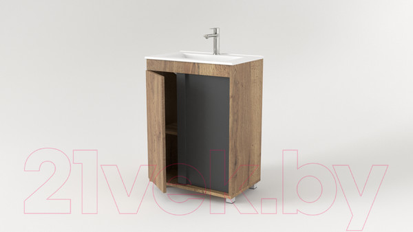 Изображение товара Тумба под умывальник Дабер 013 60 / Т13.6.0.22 (дуб галифакс/серый)