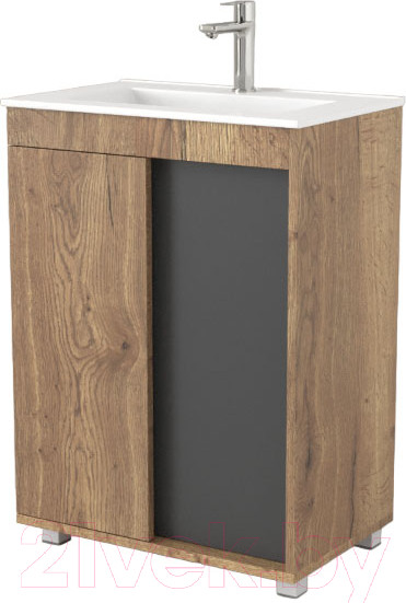Изображение товара Тумба под умывальник Дабер 013 60 / Т13.6.0.22 (дуб галифакс/серый)