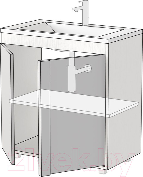Изображение товара Тумба под умывальник Дабер 013 70 / Т13.7.0.5 (белый древесный)