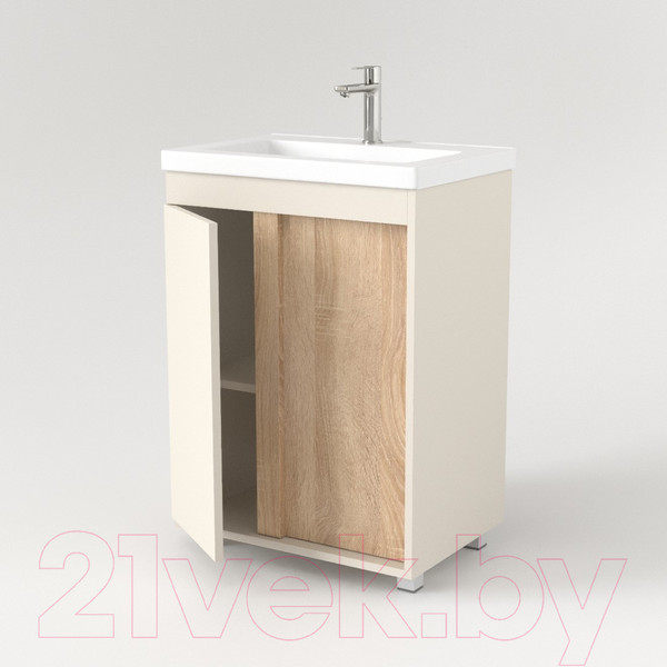Изображение товара Тумба под умывальник Дабер 013 70 / Т13.7.0.18 (бежевый/дуб бардолино)