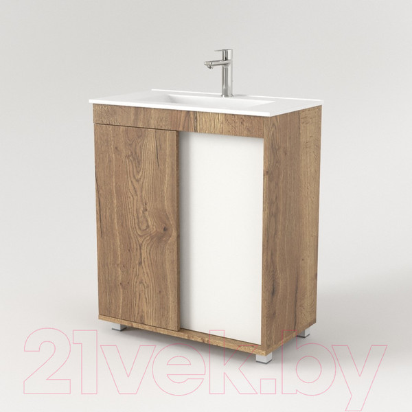 Изображение товара Тумба под умывальник Дабер 013 700 / Т13.7.0.21 (дуб галифакс/белый)