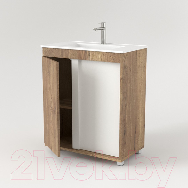 Изображение товара Тумба под умывальник Дабер 013 700 / Т13.7.0.21 (дуб галифакс/белый)