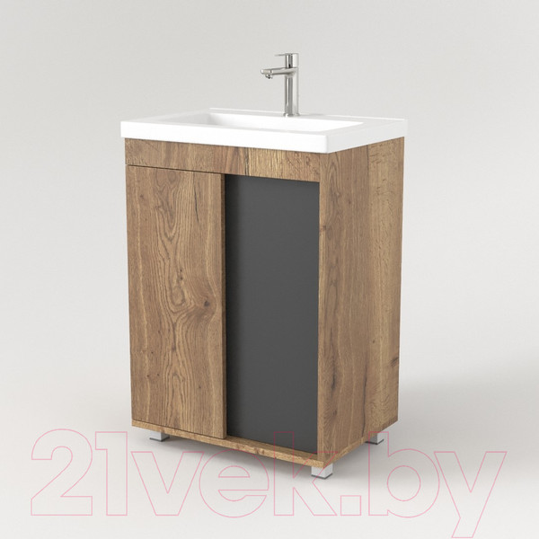 Изображение товара Тумба под умывальник Дабер 013 70 / Т13.7.0.22 (дуб галифакс/серый)