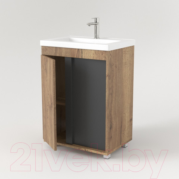 Изображение товара Тумба под умывальник Дабер 013 70 / Т13.7.0.22 (дуб галифакс/серый)