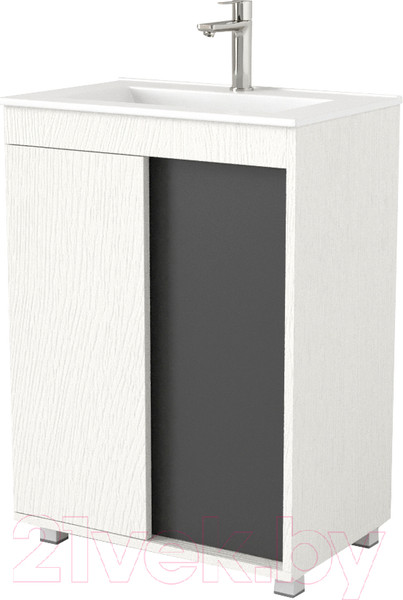 Изображение товара Тумба под умывальник Дабер 013 WeltWasser Deilbach 7517-60 / Т13.6W.0.20 (белый древесный/серый)
