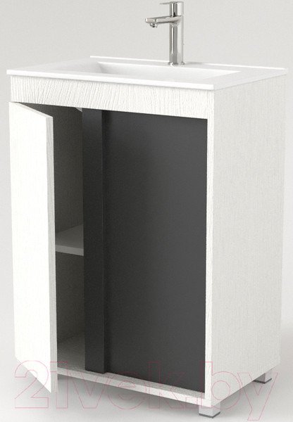 Изображение товара Тумба под умывальник Дабер 013 WeltWasser Deilbach 7517-60 / Т13.6W.0.20 (белый древесный/серый)