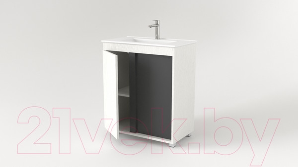 Изображение товара Тумба под умывальник Дабер 013 WeltWasser Deilbach 7517-70 / Т13.7W.0.20 (белый древесный/серый)